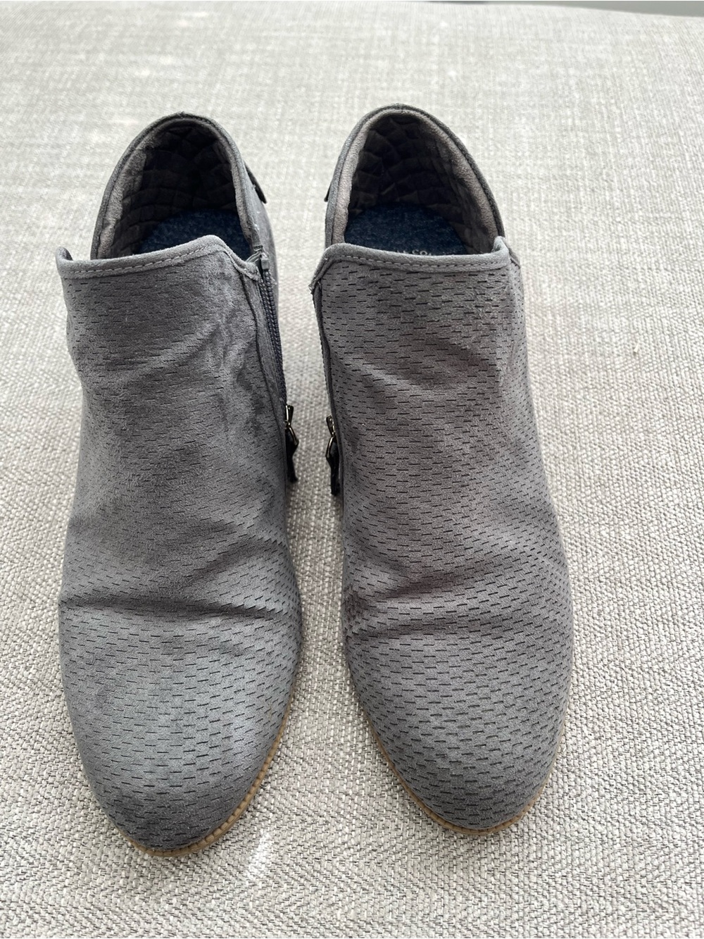 Dr. Scholl's Gray Perforated Ankle Booties